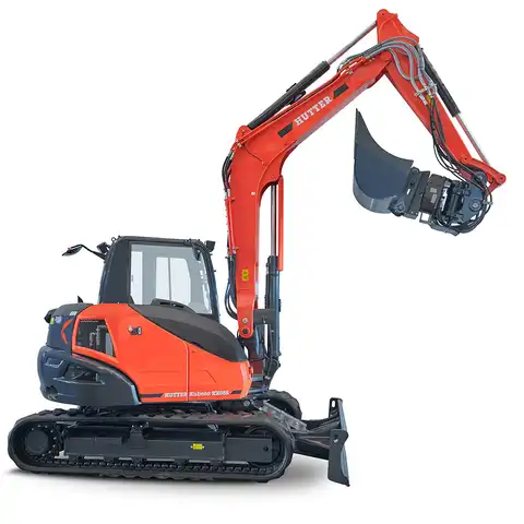 HUTTER Kubota KX085, Raupenbagger mittlere Gewichtsklasse, mit Löffel, 8.4 Tonnen Gewicht, Motorleistung 66.6 PS, Kompaktbagger, geringer Heckschwenkradius, automatische Betankungsanlage, mit Trackingsystem, Klimaanlage, Lastbruchsicherung, Diebstahlsicherung, Load-Sensing-Hydrauliksystem, Grabtiefe 4.6 m