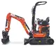 Mini-Bagger HUTTER Kubota U10, Kurzheck, Raupenbagger, Gewicht 1.2 Tonnen, seitlich, mit Löffel, mit Überrollbügel, Motorleistung 10.3 PS, beidseitiger Auf- und Abstieg