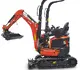 Mini-Bagger HUTTER Kubota U10, Kurzheck, Raupenbagger, Gewicht 1.2 Tonnen, seitlich, mit Löffel, mit Überrollbügel, Motorleistung 10.3 PS, Schnellgangschalter