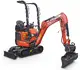 Mini-Bagger HUTTER Kubota U10, Kurzheck, Raupenbagger, Gewicht 1.2 Tonnen, seitlich, mit Löffel, mit Überrollbügel, Motorleistung 10.3 PS, Schnellgangschalter
