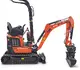 Mini-Bagger HUTTER Kubota U10, Kurzheck, Raupenbagger, Gewicht 1.2 Tonnen, seitlich, mit Löffel, mit Überrollbügel, Motorleistung 10.3 PS, Schnellgangschalter