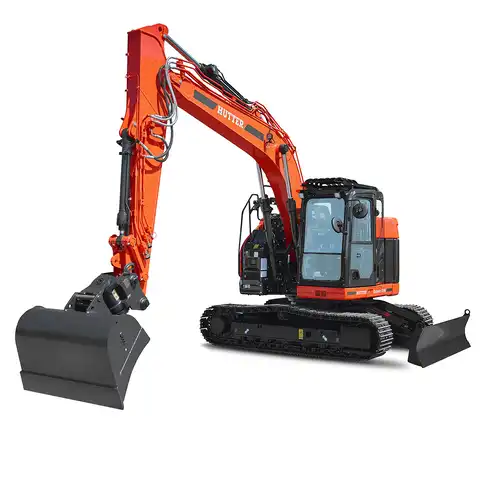 HUTTER Kubota U145, Raupenbagger mittlere Gewichtsklasse, mit Löffel, 14.6 Tonnen Gewicht, Motorleistung 106.7 PS, Kompaktbagger, automatische Betankungsanlage, mit Trackingsystem, Klimaanlage, Lastbruchsicherung, Diebstahlsicherung, Load-Sensing-Hydrauliksystem, Grabtiefe 6 m