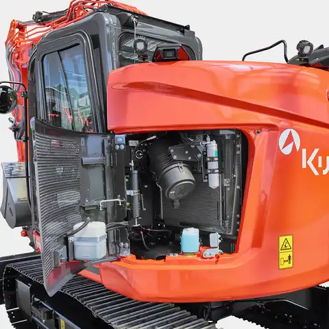 HUTTER Kubota U145, Raupenbagger mittlere Gewichtsklasse, mit Löffel, 14.6 Tonnen Gewicht, Motorleistung 106.7 PS, Kompaktbagger, automatische Betankungsanlage, mit Trackingsystem, Klimaanlage, Lastbruchsicherung, Diebstahlsicherung, Load-Sensing-Hydrauliksystem, Grabtiefe 6 m, Luxuskabine mit Komfortsitz
