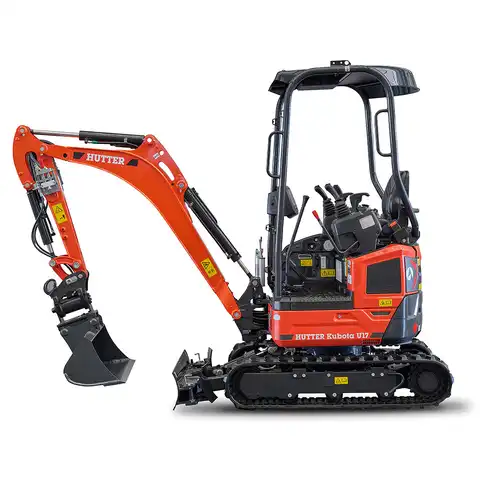 Kleinbagger HUTTER Kubota U17, Raupenbagger, Gewicht 1.7 Tonnen, Kurzheck, mit Löffel, seitlich