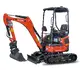 Mini pelle HUTTER Kubota U17, Poids 1705 kg, Puissance du moteur 16.0 CV