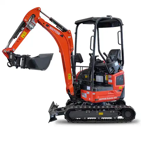 Mini pelle HUTTER Kubota U17, Poids 1705 kg, Puissance du moteur 16.0 CV, Largeur 99-130 cm