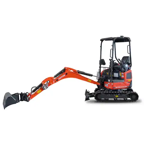 Kleinbagger HUTTER Kubota U17, Raupenbagger, Gewicht 1.7 Tonnen, Kurzheck, mit Löffel, seitlich, verstellbares Fahrwerk, 16 PS Motorleistung