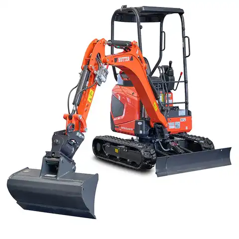 Kleinbagger HUTTER Kubota U17, Raupenbagger, Gewicht 1.7 Tonnen, Kurzheck, mit Löffel, seitlich, verstellbares Fahrwerk, 16 PS Motorleistung, Grabtiefe 2.29 m, Schnellgangschalter