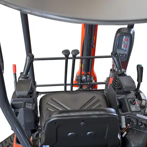 Kleinbagger HUTTER Kubota U18, Raupenbagger, Gewicht 1.7 Tonnen, Kurzheck, verstellbares Fahrwerk, 16 PS Motorleistung, Grabtiefe 2.44 m, Hydraulikleitungen geschützt integriert, Schnellgangschalter