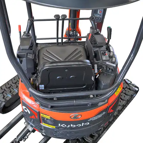 Kleinbagger HUTTER Kubota U17, Raupenbagger, Gewicht 1.7 Tonnen, Kurzheck, verstellbares Fahrwerk, 16 PS Motorleistung, Grabtiefe 2.29 m, Joysticks mit Proportionalsteuerung, Schnellgangschalter