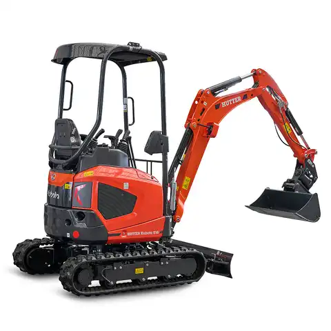 Kleinbagger HUTTER Kubota U18, Raupenbagger, Gewicht 1.7 Tonnen, Kurzheck, mit Löffel, seitlich