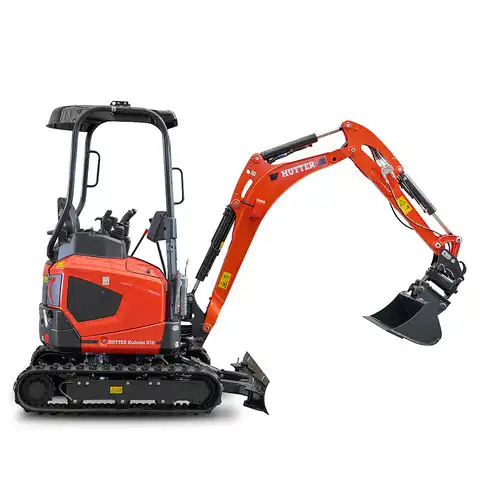 Kleinbagger HUTTER Kubota U18, Raupenbagger, Gewicht 1.7 Tonnen, Kurzheck, mit Löffel, seitlich