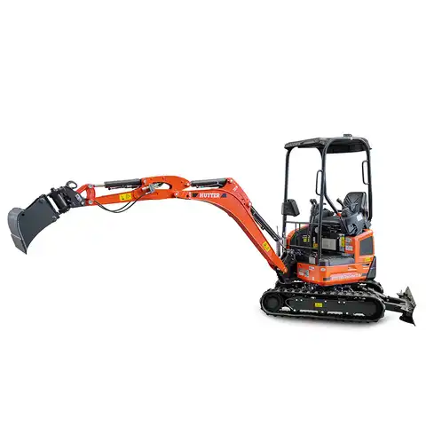 Kleinbagger HUTTER Kubota U18, Raupenbagger, Gewicht 1.7 Tonnen, Kurzheck, mit Löffel, seitlich von hinten, verstellbares Fahrwerk, 16 PS Motorleistung, Grabtiefe 2.44 m, Schnellgangschalter