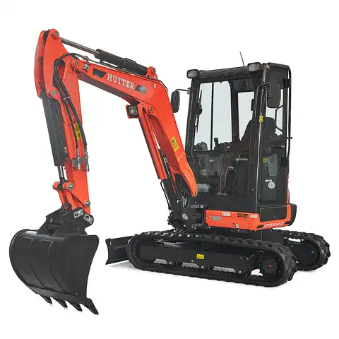 Mini pelle HUTTER Kubota u27, poids cabine 2665 kg, puissance du moteur 21.2 CV, aved godetm, Balancier long de série