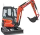 Mini pelle HUTTER Kubota u27, poids cabine 2665 kg