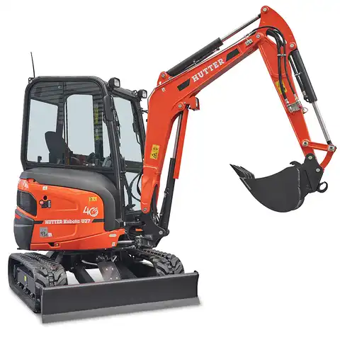 Mini pelle HUTTER Kubota u27, poids cabine 2665 kg