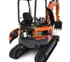 Mini pelle HUTTER Kubota u27, poids toit 2565 kg, puissance du moteur 21.2 CV, aved godetm, Balancier long de série, Déport arrière nul, Instruments de bord digitaux, Système antivol, Siège semi suspendu réglable, Avec commande proportionelle, auto-shift, largeur 150 cm, généreux espace pour les jambes pour un confort maximum du machiniste