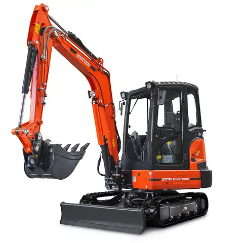 HUTTER Kubota KX037, Raupenbagger mittlere Gewichtsklasse, mit Löffel, 3.5 Tonnen Gewicht, Motorleistung 24.2 PS