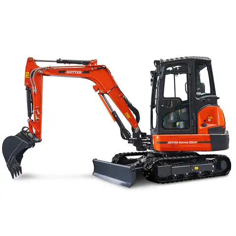 HUTTER Kubota KX037, Raupenbagger mittlere Gewichtsklasse, mit Löffel, 3.5 Tonnen Gewicht, Motorleistung 24.2 PS