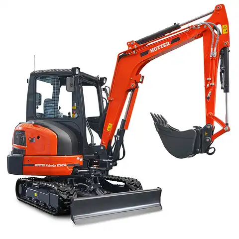 HUTTER Kubota KX037, Raupenbagger mittlere Gewichtsklasse, mit Löffel, 3.5 Tonnen Gewicht, Motorleistung 24.2 PS, Grabtiefe 3.41 m