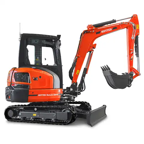 HUTTER Kubota KX037, Raupenbagger mittlere Gewichtsklasse, mit Löffel, 3.5 Tonnen Gewicht, Motorleistung 24.2 PS, Grabtiefe 3.41 m