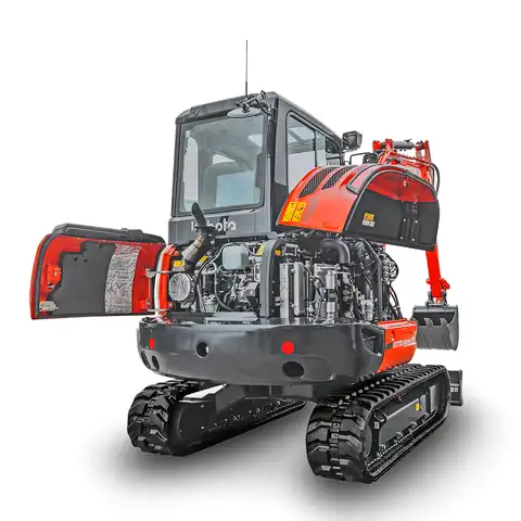 HUTTER Kubota KX042, Raupenbagger mittlere Gewichtsklasse, mit Löffel, 4.2 Tonnen Gewicht, Motorleistung 40.4 PS, Kompaktbagger, Trackingsystem, weit öffnende Wartungshauben
