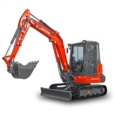 HUTTER Kubota KX042, Raupenbagger mittlere Gewichtsklasse, mit Löffel, 4.2 Tonnen Gewicht, Motorleistung 40.4 PS, Kompaktbagger, Trackingsystem, Planierschild Schwimmstellung