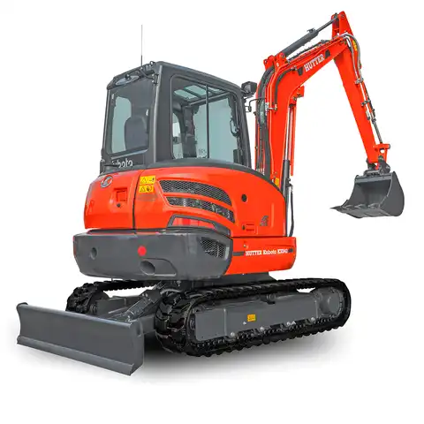 HUTTER Kubota KX042, Raupenbagger mittlere Gewichtsklasse, mit Löffel, 4.2 Tonnen Gewicht, Motorleistung 40.4 PS, Kompaktbagger, Trackingsystem, von hinten