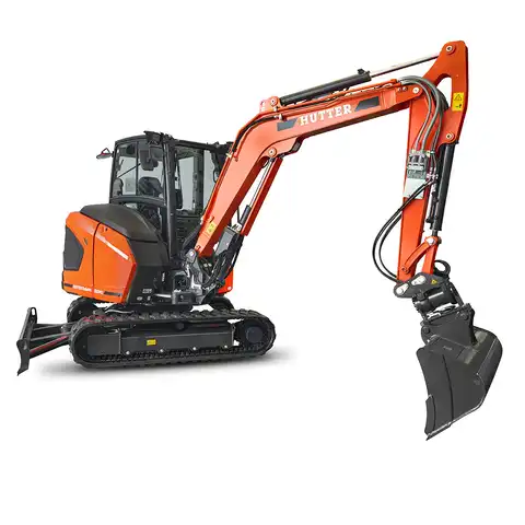 HUTTER Kubota KX042, Raupenbagger mittlere Gewichtsklasse, mit Löffel, 4.2 Tonnen Gewicht, Motorleistung 40.4 PS, Kompaktbagger, Trackingsystem, mit ausgestrecktem Baggerarm