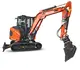 HUTTER Kubota KX042, Raupenbagger mittlere Gewichtsklasse, mit Löffel, 4.2 Tonnen Gewicht, Motorleistung 40.4 PS, Kompaktbagger, Trackingsystem, mit ausgestrecktem Baggerarm