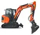 HUTTER Kubota KX042, Raupenbagger mittlere Gewichtsklasse, mit Löffel, 4.2 Tonnen Gewicht, Motorleistung 40.4 PS, Kompaktbagger, Trackingsystem, Planierschild Schwimmstellung, von vorne