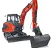 HUTTER Kubota KX060, Raupenbagger mittlere Gewichtsklasse, mit Löffel, 5.6 Tonnen Gewicht, Motorleistung 47.6 PS, Kompaktbagger, geringe Geräuschemission, mit Trackingsystem, LED-Beleuchtung, grosse Glasflächen, Rückfahrkamera, beide Joysticks mit Proportionalsteuerung, intuitive Jog-Dial-Bedienung