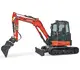 HUTTER Kubota U56, Raupenbagger mittlere Gewichtsklasse, mit Löffel, 5.5 Tonnen Gewicht, Motorleistung 47.6 PS, Kurzheck, geringe Geräuschemission, mit Trackingsystem, LED-Beleuchtung, grosse Glasflächen, Rückfahrkamera, beide Joysticks mit Proportionalsteuerung