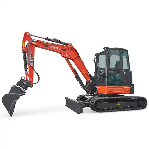 HUTTER Kubota U56, Raupenbagger mittlere Gewichtsklasse, mit Löffel, 5.5 Tonnen Gewicht, Motorleistung 47.6 PS, Kurzheck, geringe Geräuschemission, mit Trackingsystem, LED-Beleuchtung, grosse Glasflächen, Rückfahrkamera, beide Joysticks mit Proportionalsteuerung