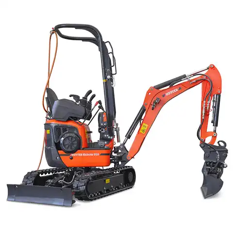 pelle électro HUTTER Kubota U10E, poids 1120 kg, Moteur électrique 9 kW, Train de chenilles pouvant s’élargir, Déport arrière nul
