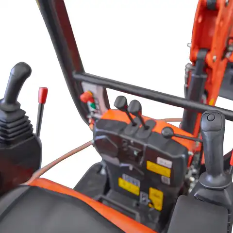 pelle électro HUTTER Kubota U10E, poids 1120 kg, Moteur électrique 9 kW, Train de chenilles pouvant s’élargir, Déport arrière nul, Vérin de flèche a dessus de la flèche, Servocommandes hydrauliques, Flexibles hydrauliques intégrés protégés, Interrupteur de 2ème vitesse, Capot moteur à ouverture totale pour une maintenance simple, Avec arceau de sécurité