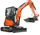 Kleinbagger HUTTER Kubota U20, Kurzheck, Raupenbagger, 2.2 Tonnen Gewicht, 19 PS Motorleistung, seitlich, mit Löffel