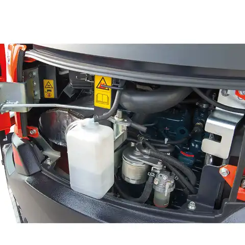 Mini pelle HUTTER Kubota u27, poids toit 2565 kg, puissance du moteur 21.2 CV, aved godetm, Balancier long de série, Déport arrière nul, Instruments de bord digitaux, Système antivol, Siège semi suspendu réglable, Avec commande proportionelle, auto-shift, largeur 150 cm, généreux espace pour les jambes pour un confort maximum du machiniste