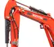 Mini pelle HUTTER Kubota u27, poids toit 2565 kg, puissance du moteur 21.2 CV, aved godetm, Balancier long de série, Déport arrière nul, Instruments de bord digitaux, Système antivol, Siège semi suspendu réglable, Avec commande proportionelle, auto-shift, largeur 150 cm