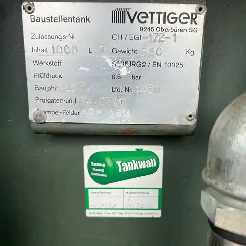 1000 lt réservoir de chantier